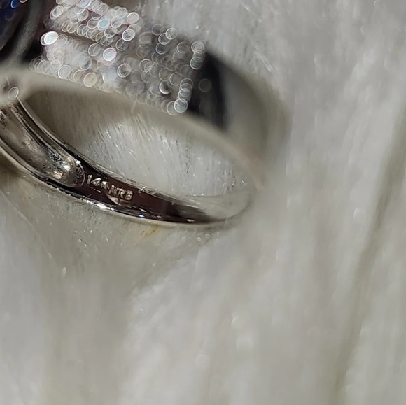 Vintage white gold and sapphire ring.7 - Picture 8 of 10